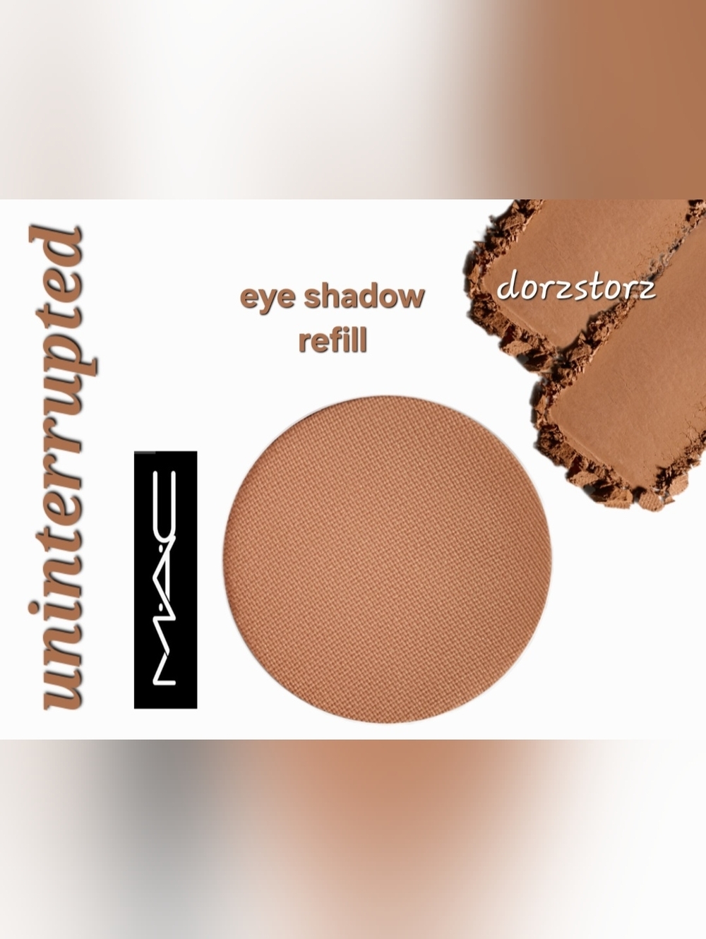 MAC Eye Shadow Refill •UNINTERRUPTED Warm Mustard Brown •0.05 oz• New in box